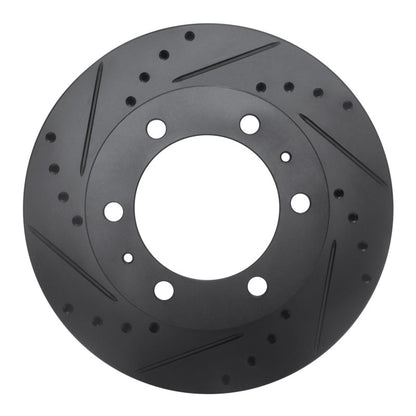 R1 Concepts R1 09-15 Toyota Hilux (Mexico) Front Left Drilled & Slotted Black Brake Rotor