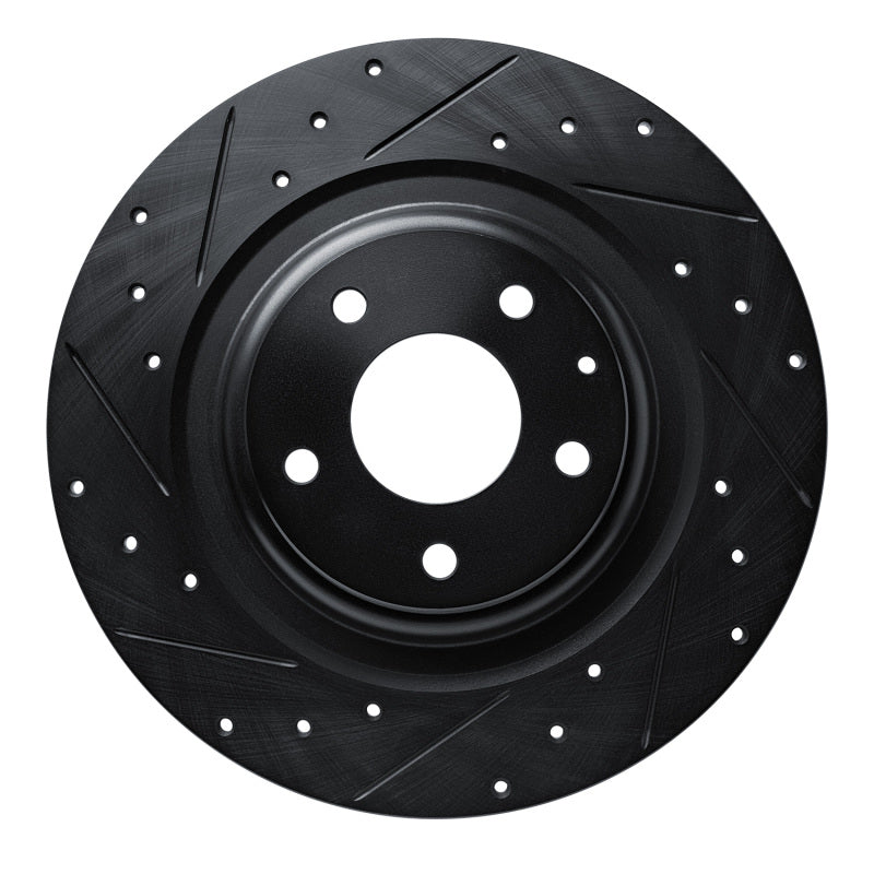 R1 Concepts R1 16-23 Mazda CX-9 Rear Left Drilled & Slotted Black Brake Rotor