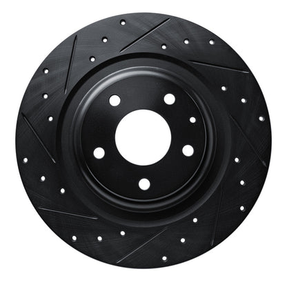 R1 Concepts R1 16-23 Mazda CX-9 Rear Left Drilled & Slotted Black Brake Rotor