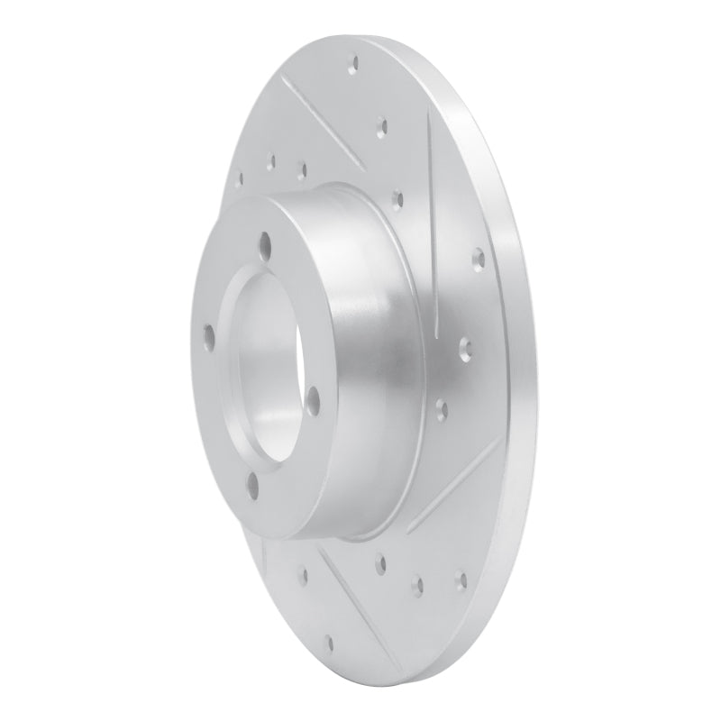 R1 Concepts R1 80-83 Nissan 200SX Front Right Drilled & Slotted Silver Brake Rotor