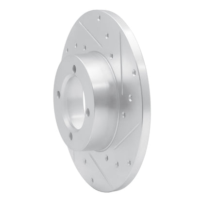 R1 Concepts R1 80-83 Nissan 200SX Front Right Drilled & Slotted Silver Brake Rotor