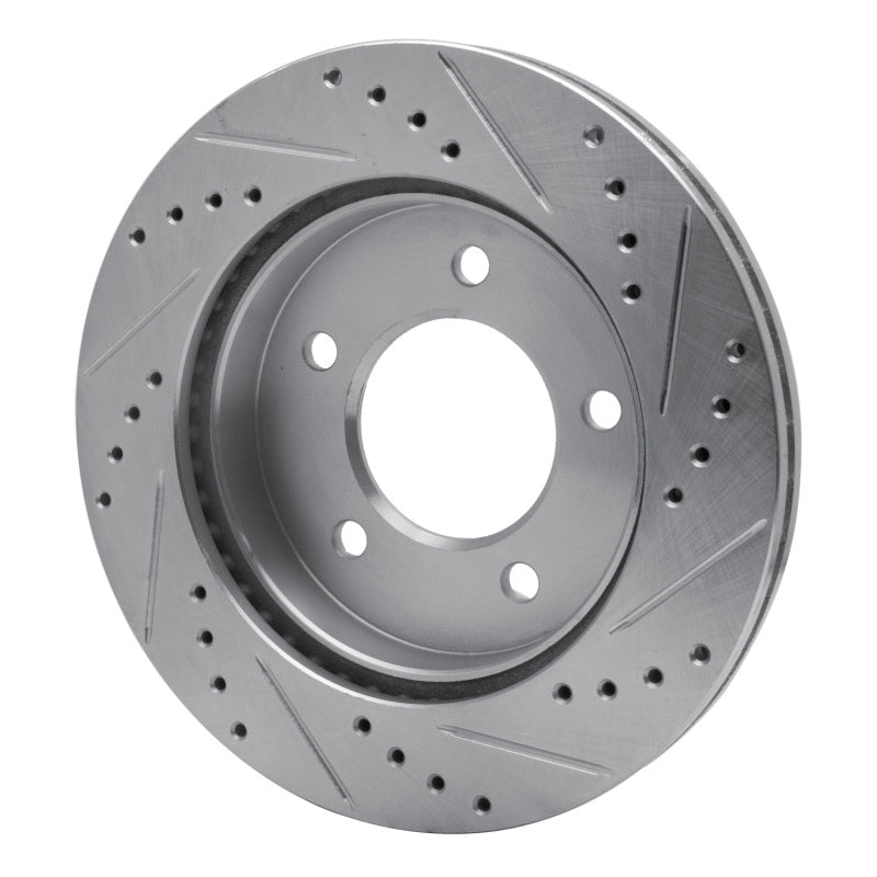 R1 Concepts R1 97-04 Ford F-150 4WD Front Left Drilled & Slotted Silver Brake Rotor