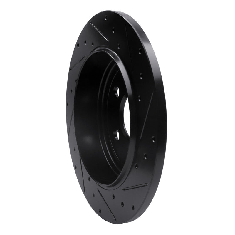 R1 Concepts R1 11-22 Dodge Durango Rear Left Drilled & Slotted Black Brake Rotor