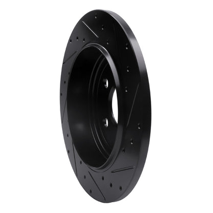 R1 Concepts R1 11-22 Dodge Durango Rear Left Drilled & Slotted Black Brake Rotor