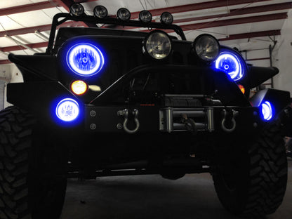 ORACLE Lighting Oracle 07-17 Jeep Wrangler Surface Mount LED Headlight Halo Kit - Blue