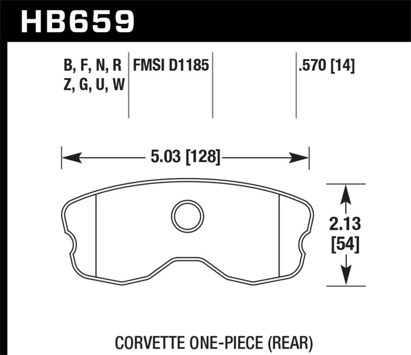 Hawk Performance Hawk 2008 Chevrolet Corvette 7.0L 427 Limited Edition Z06 (Incl. Shims Pins) Rear ER-1 Brake Pads