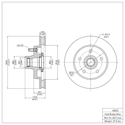 DFC 92-02 Chevrolet Tahoe Front Brake Rotor