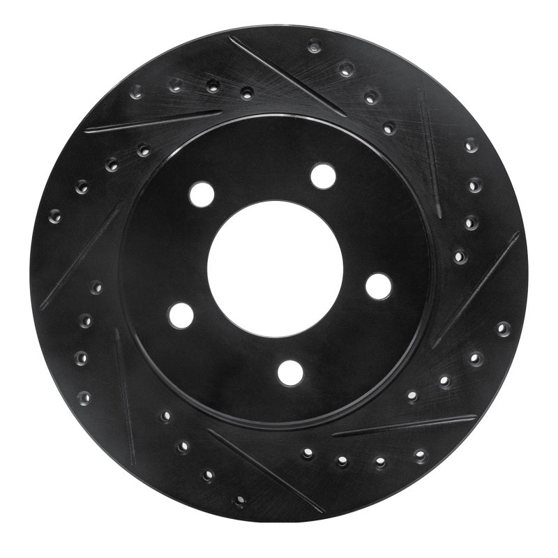 R1 Concepts R1 87-90 Dodge Dakota 4WD Front Right Drilled & Slotted Black Brake Rotor