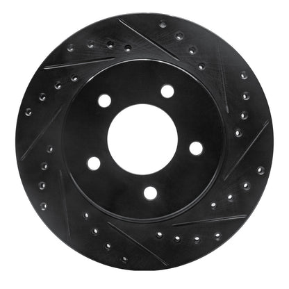 R1 Concepts R1 87-90 Dodge Dakota 4WD Front Right Drilled & Slotted Black Brake Rotor