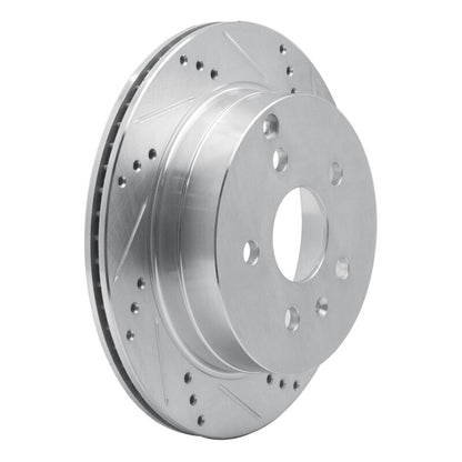 R1 Concepts R1 10-17 Chevrolet Equinox Rear Right Drilled & Slotted Silver Brake Rotor