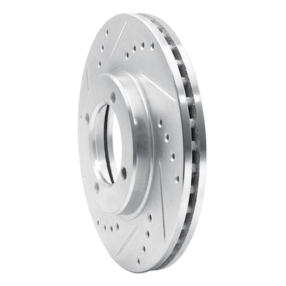 R1 Concepts R1 84-87 Toyota Cressida Front Left Drilled & Slotted Silver Brake Rotor