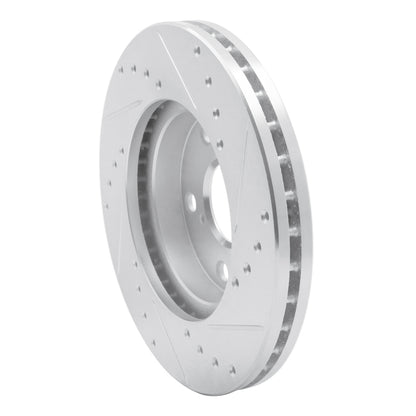 R1 Concepts R1 92-98 Lexus SC300 Front Left Drilled & Slotted Silver Brake Rotor