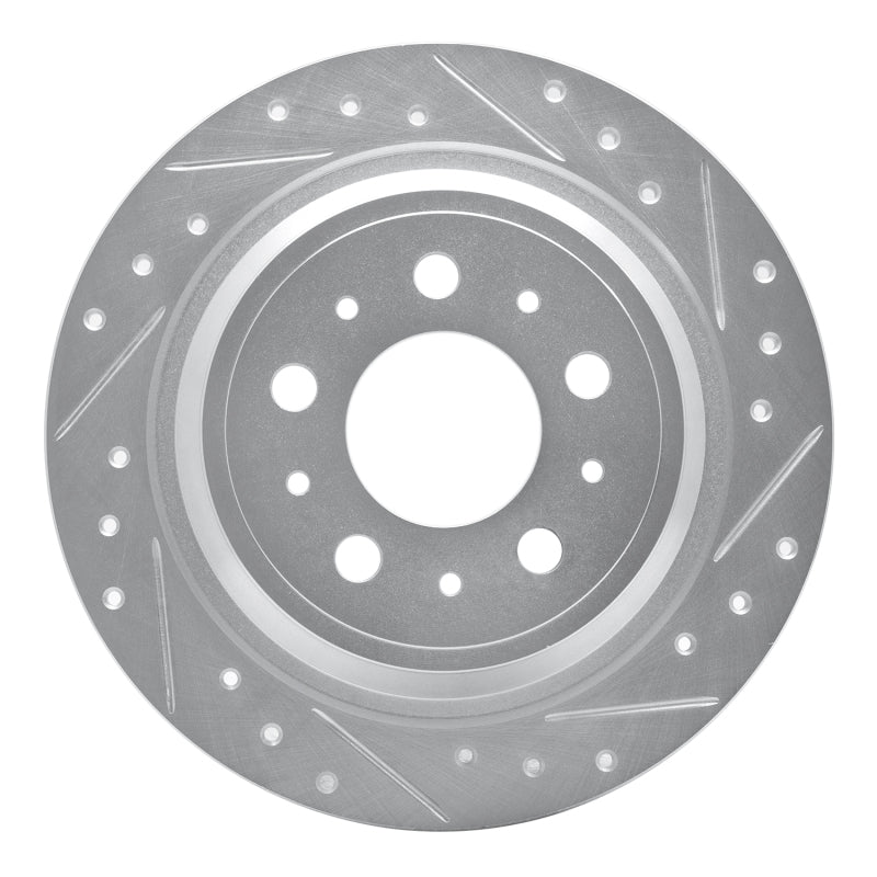 R1 Concepts R1 98-00 Volvo V70 Rear Right Drilled & Slotted Silver Brake Rotor