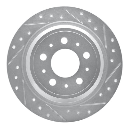 R1 Concepts R1 98-00 Volvo V70 Rear Right Drilled & Slotted Silver Brake Rotor