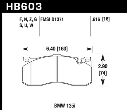 Hawk Performance Hawk BMW 135i DTC-70 Race Front Brake Pads