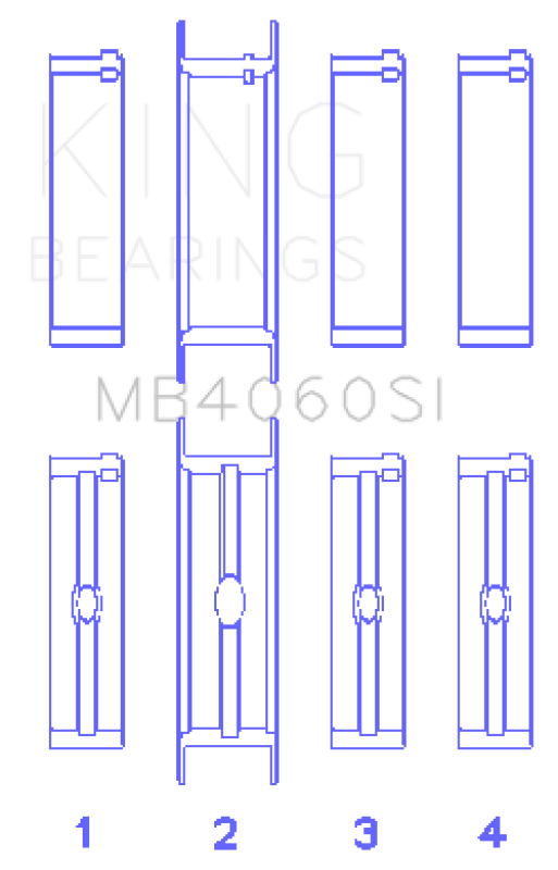 King Engine Bearings Chrysler Caravan 201Ci V6 Ohv (Size +0.75mm) Main Bearing Set