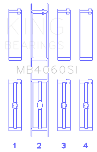 King Engine Bearings Chrysler Caravan 201Ci V6 Ohv (Size +0.25mm) Main Bearing Set