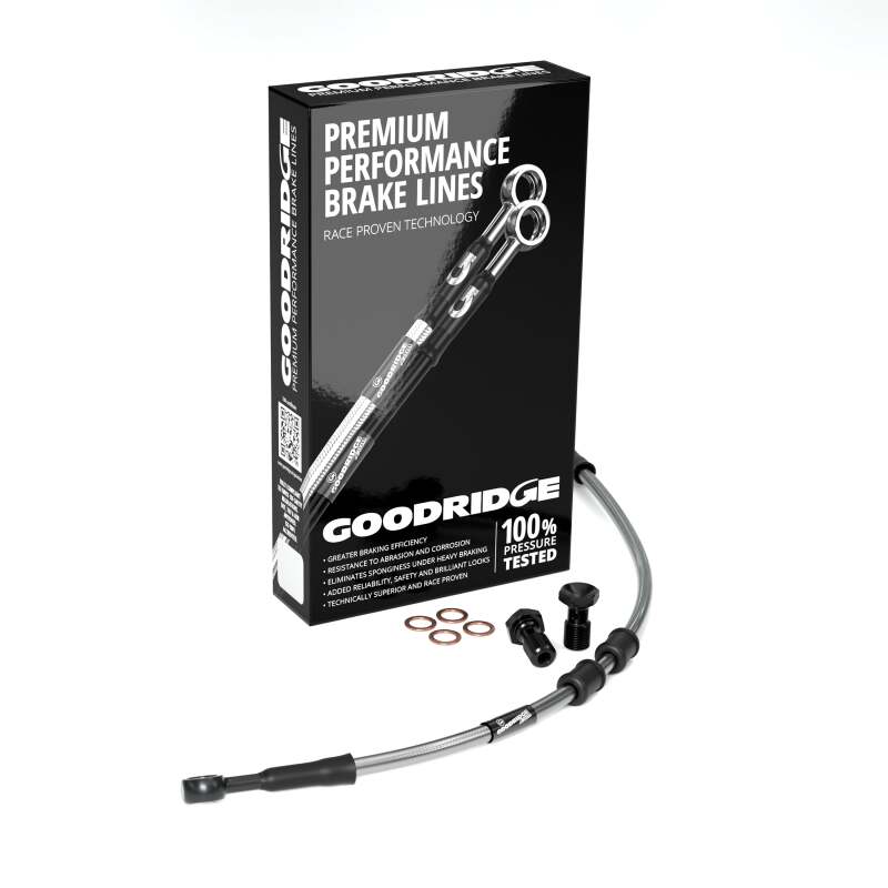 Goodridge 07-10 HD FXSTC +4in Clear Brake Line Kit w/Stainless Steel Fittings
