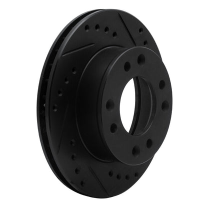 R1 Concepts R1 86-88 Mazda RX-7 Front Right Drilled & Slotted Black Brake Rotor