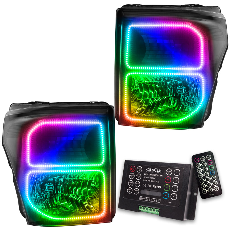 ORACLE Lighting Oracle 11-16 Ford F250/350 LED HL - Black - ColorSHIFT w/ 2.0 Controller