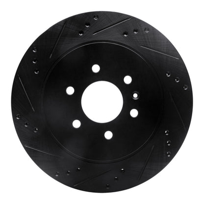 R1 Concepts R1 04-09 Cadillac SRX Rear Left Drilled & Slotted Black Brake Rotor