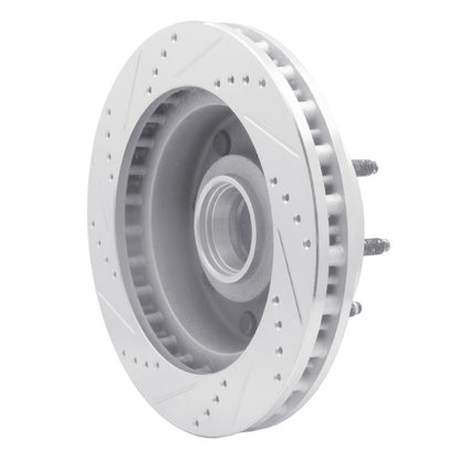 R1 Concepts R1 99-02 Ford F-250 2WD (Super Duty) Front Right Drilled & Slotted Silver Brake Rotor