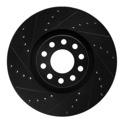 R1 Concepts R1 02-05 Volkswagen Passat (USA/Canada) Front Left Drilled & Slotted Black Brake Rotor