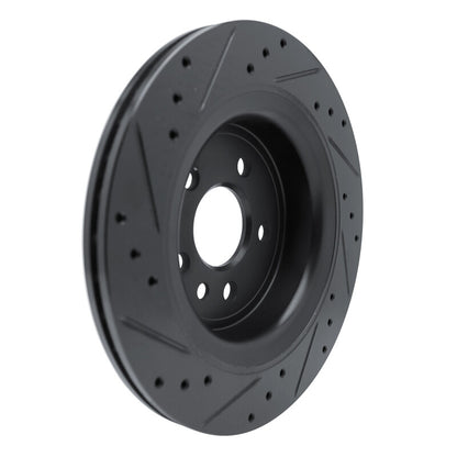 R1 Concepts R1 10-17 Volvo XC60 Rear Right Drilled & Slotted Black Brake Rotor