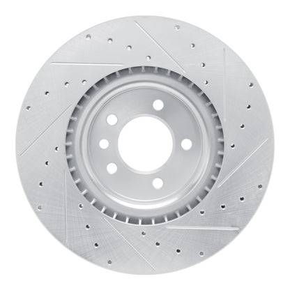 R1 Concepts R1 18-24 Land Rover Range Rover Front Left Drilled & Slotted Silver Brake Rotor