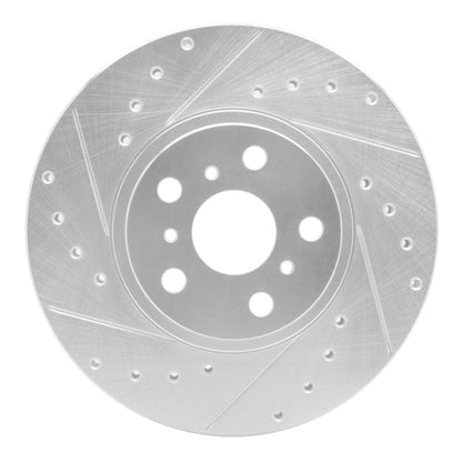 R1 Concepts R1 90-93 Toyota Celica Front Left Drilled & Slotted Silver Brake Rotor