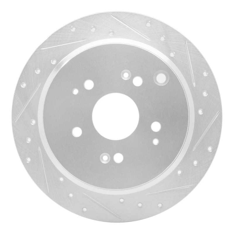 R1 Concepts R1 02-04 Honda Odyssey Rear Right Drilled & Slotted Silver Brake Rotor