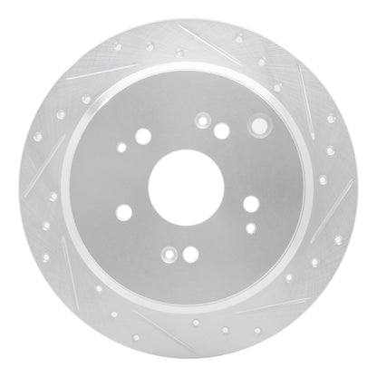 R1 Concepts R1 02-04 Honda Odyssey Rear Right Drilled & Slotted Silver Brake Rotor
