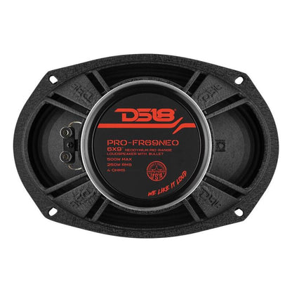 DS18 6x9in 250 Watts RMS 4 ohm Neodymium Full Range Loudspeaker