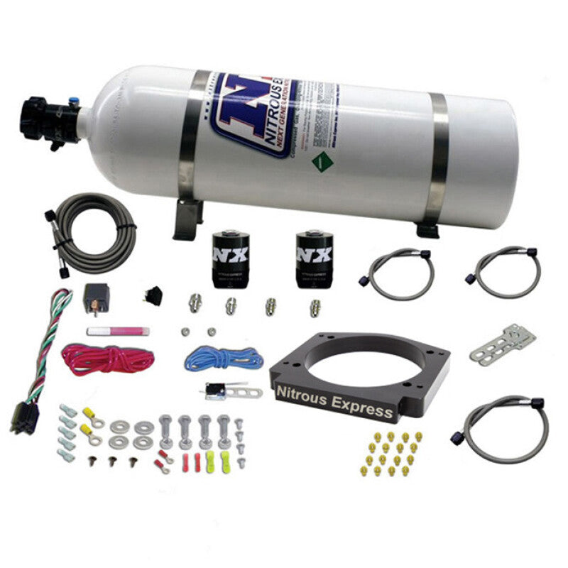 Nitrous Express GM LS 112mm Adapter Plate Kit (100-400HP) w/ 15LB Bottle