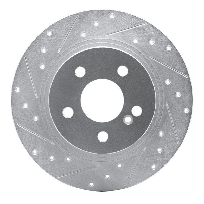 R1 Concepts R1 08-15 Mercedes-Benz C300 Sedan Rear Left Drilled & Slotted Silver Brake Rotor