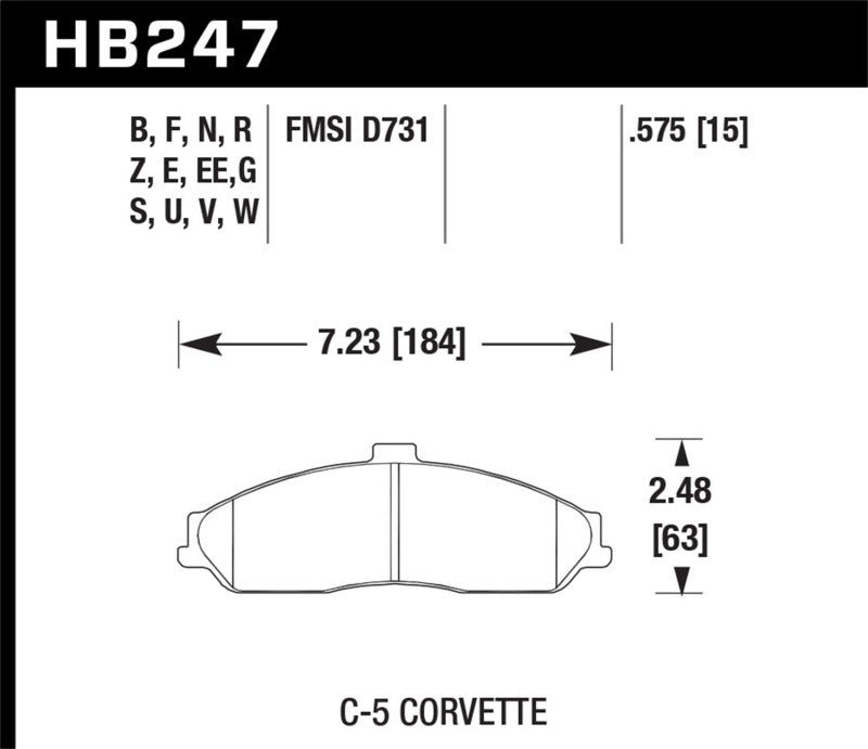Hawk Performance Hawk 04-09 Cadillac XLR Front ER-1 Brake Pads