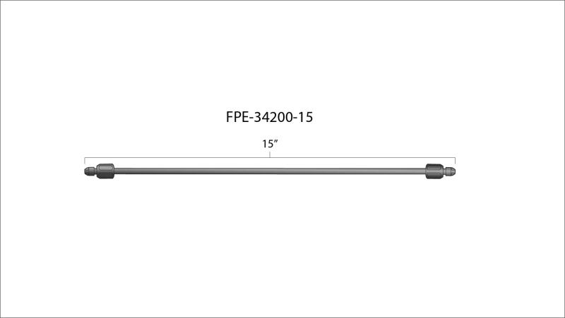 Fleece Performance 15in High Pressure Fuel Line (8mm x 3.5mm Line, M14x1.5 Nuts)