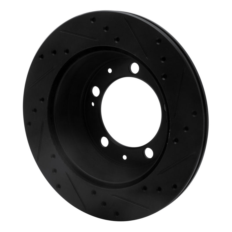 R1 Concepts R1 77-88 Porsche 924 Rear Left Drilled & Slotted Black Brake Rotor