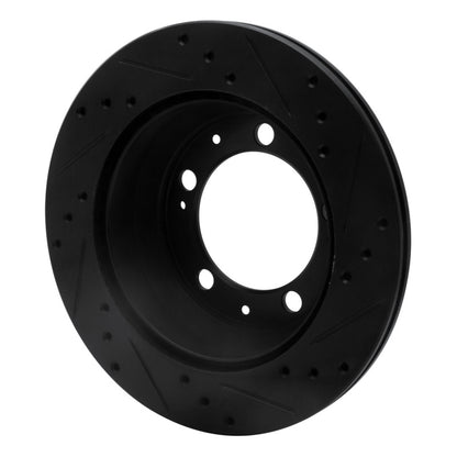 R1 Concepts R1 77-88 Porsche 924 Rear Left Drilled & Slotted Black Brake Rotor