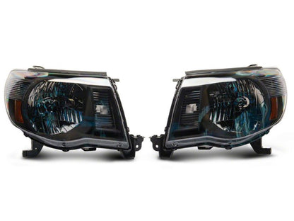 Raxiom 05-11 Toyota Tacoma Axial Series OE Replacement Headlights- Black Housing (Clear Lens)