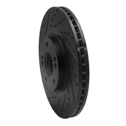 R1 Concepts R1 07-12 Hyundai Veracruz Front Left Drilled & Slotted Black Brake Rotor