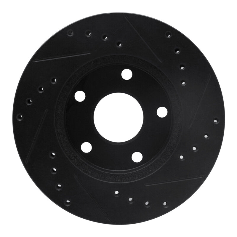 R1 Concepts R1 88-89 Merkur SCORPIO Front Right Drilled & Slotted Black Brake Rotor
