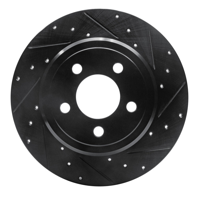 R1 Concepts R1 05-23 Chrysler 300 Rear Right Drilled & Slotted Black Brake Rotor