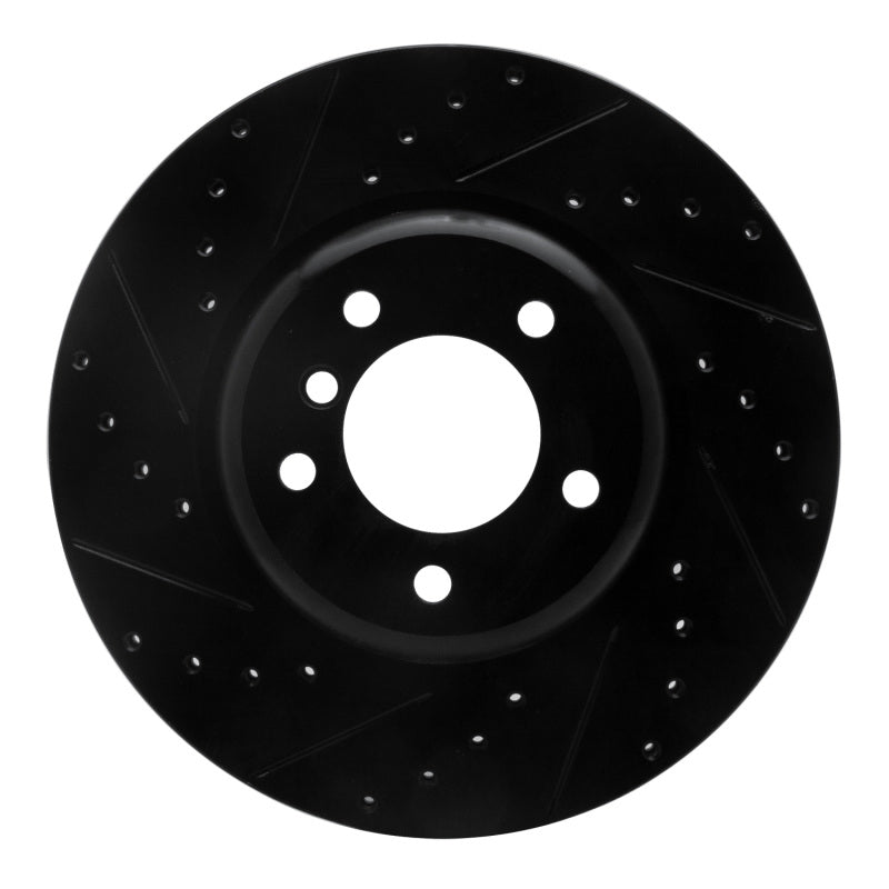 R1 Concepts R1 06-13 BMW 135I Front Left Drilled & Slotted Black Brake Rotor
