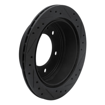 R1 Concepts R1 88-95 Nissan Pathfinder Rear Right Drilled & Slotted Black Brake Rotor