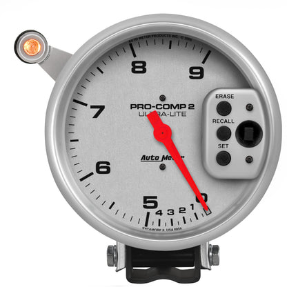 Autometer Ultra-Lite 5 inch 9000 RPM Dual Range w/ Shift-Lite and Memory Tach