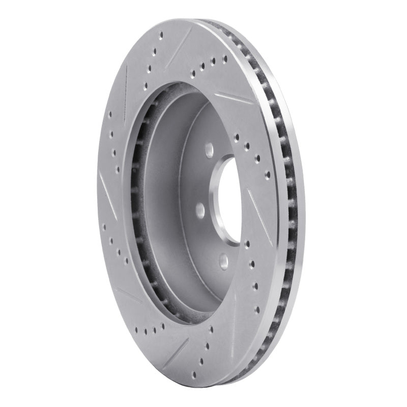 R1 Concepts R1 03-04 Dodge DAKOTA 4WD Front Right Drilled & Slotted Silver Brake Rotor