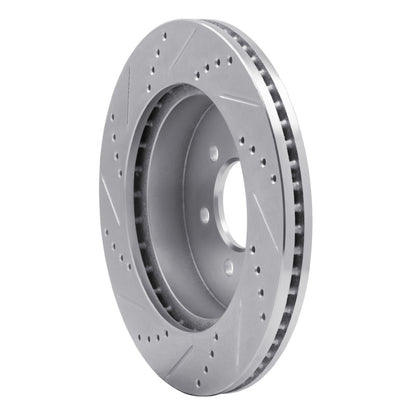 R1 Concepts R1 03-04 Dodge DAKOTA 4WD Front Right Drilled & Slotted Silver Brake Rotor