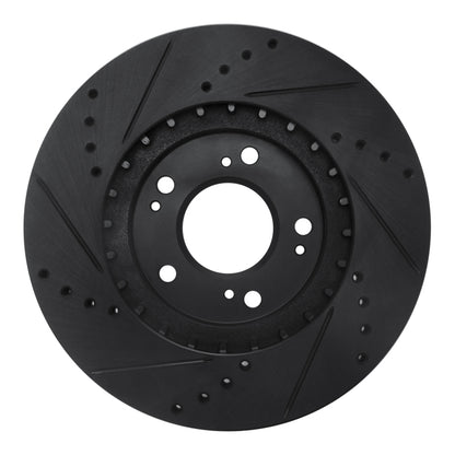 R1 Concepts R1 04-11 Mitsubishi Endeavor Front Right Drilled & Slotted Black Brake Rotor