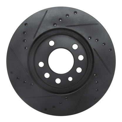 R1 Concepts R1 94-96 Saab 900 Front Right Drilled & Slotted Black Brake Rotor